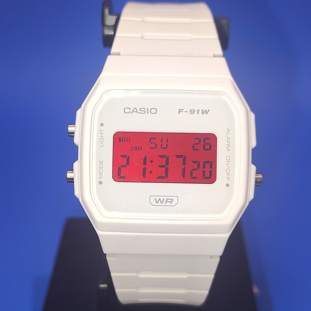 New 2025 Casio F-91W Storm Trooper Blood Red Dial 37mm Classic Mens Quartz Watch